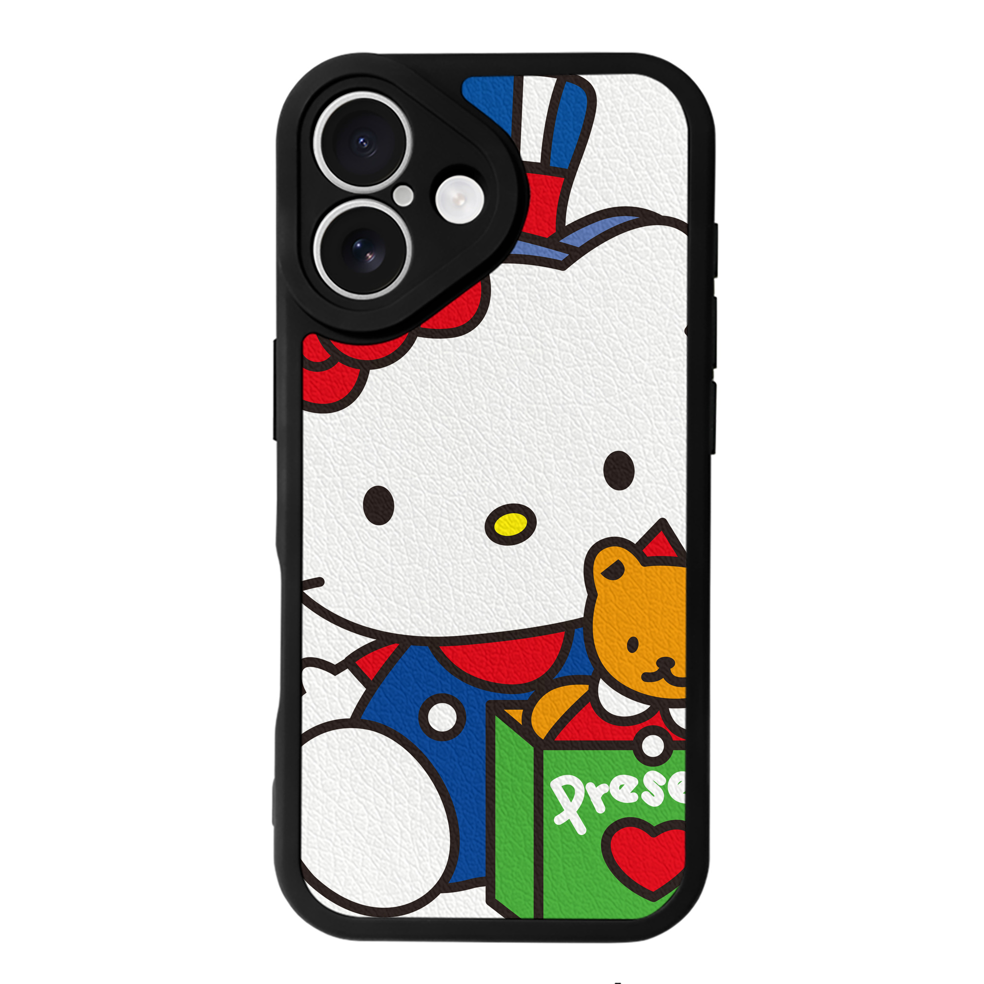 （画像用） Hello Kitty ハローキティ 【iPhone 16シリーズ対応】シリコンスマホケース（レザー調） 材質：シリコン